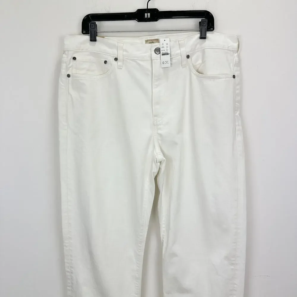 J.Crew Classic Jean White Rigid Denim Relaxed Straight Mens W 34 L 34 NWT